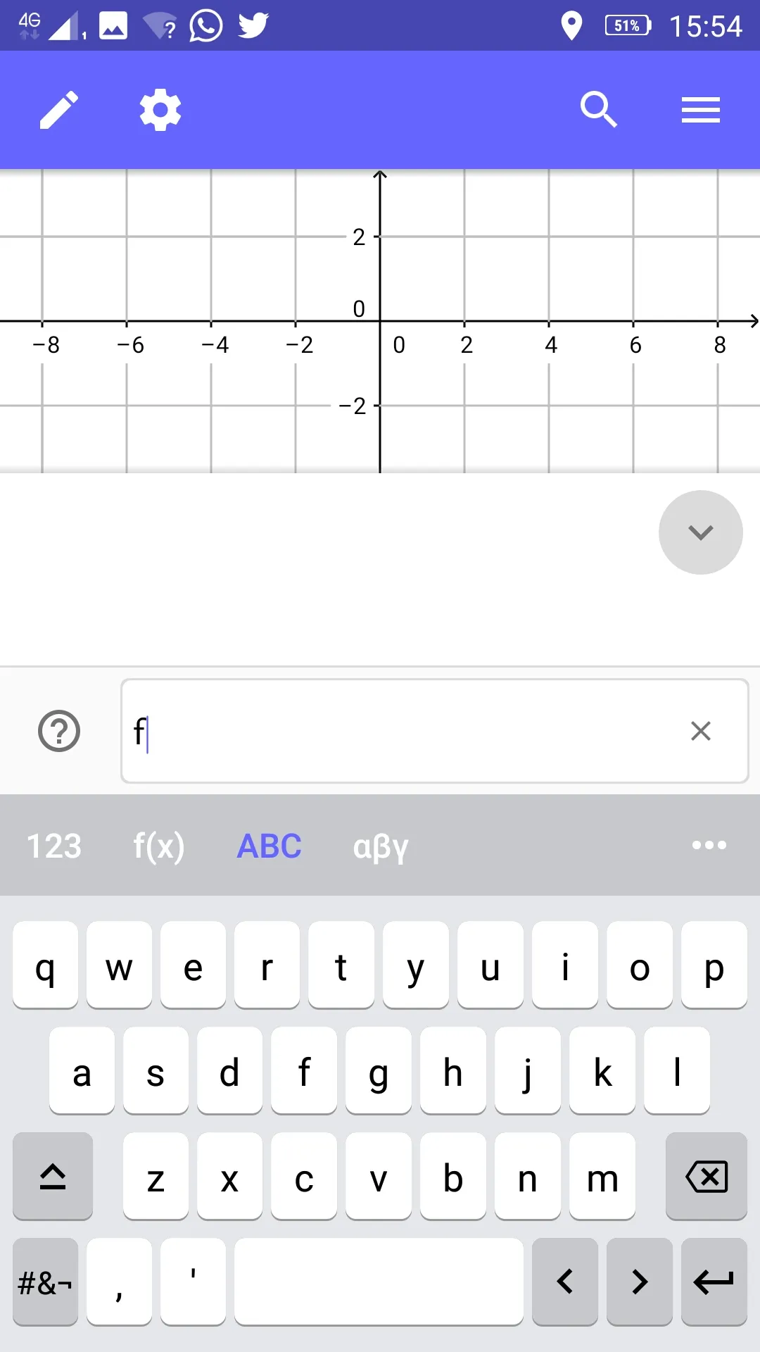Se selecciona el teclado alfanumérico, para ingresar el nombre de la función.